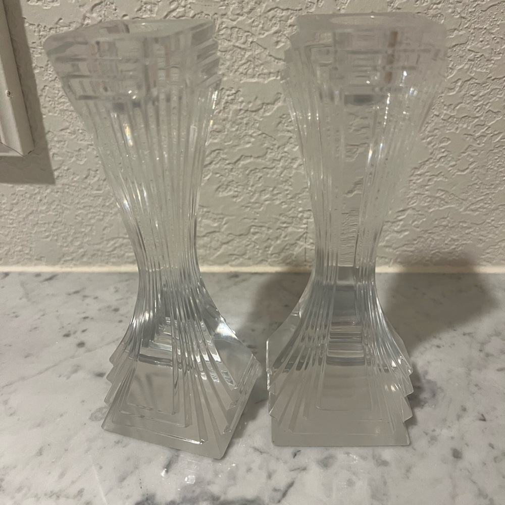 Vintage Mikasa Lead Crystal Candle Sticks - Picture 2 of 2